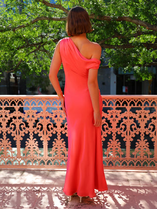 Hailey One Shoulder Maxi Dress - Sherbet