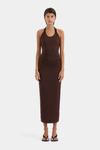 Jacques Knot Midi Dress - Chocolate