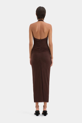 Jacques Knot Midi Dress - Chocolate