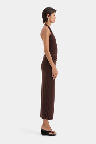 Jacques Knot Midi Dress - Chocolate