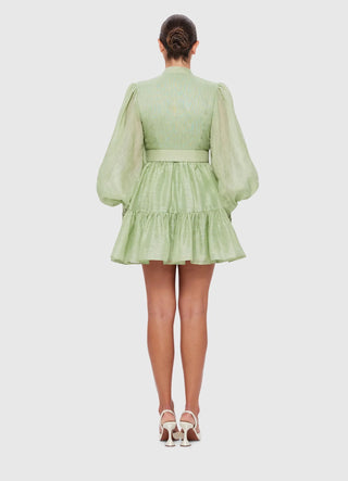 Leo Lin Alexandra Belted Mini Dress - Evergreen