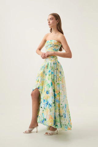 Violette Bubble Hem Maxi Dress - Floral Haze